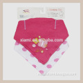 country style 100% cotton custom pink round dot beautiful batterfly pattern bandana baby bibs
